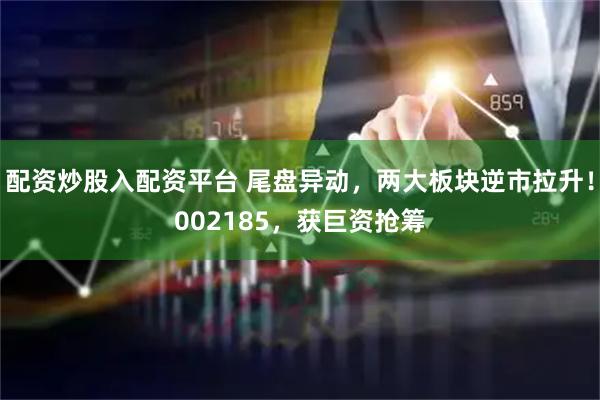 配资炒股入配资平台 尾盘异动，两大板块逆市拉升！002185，获巨资抢筹